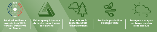 L’ombrière photovoltaïque bois est une solution bas carbone qui respecte l’environnement